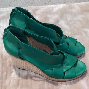 Green Wedge Sandals